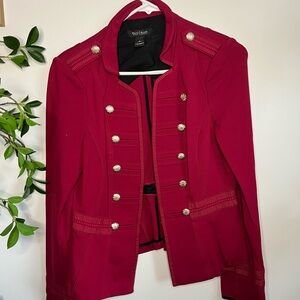 White House Black Market Size 8 Red Military Jacket